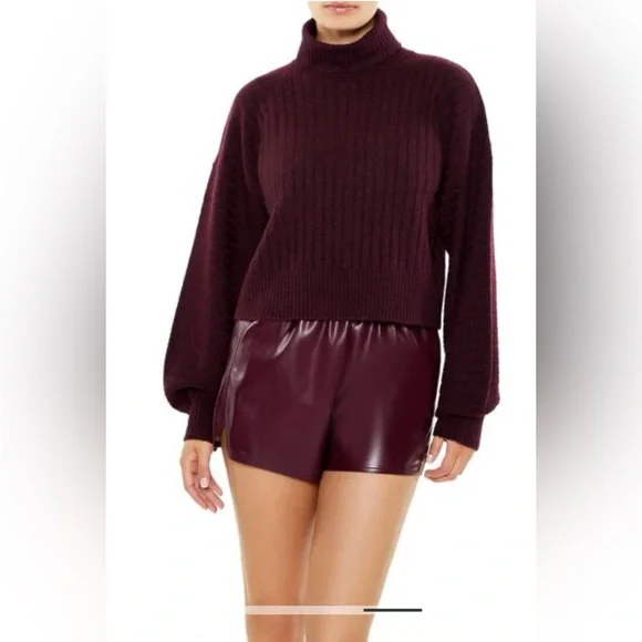 CLEARANCE Women’s Turtleneck Balloon-Sleeve Sweater Size Large - Picture 2 of 9